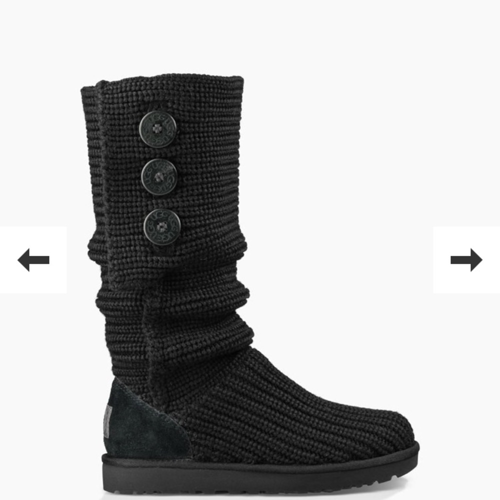 NEW UGG CLASSIC CARDY BOOTS BLACK 7
